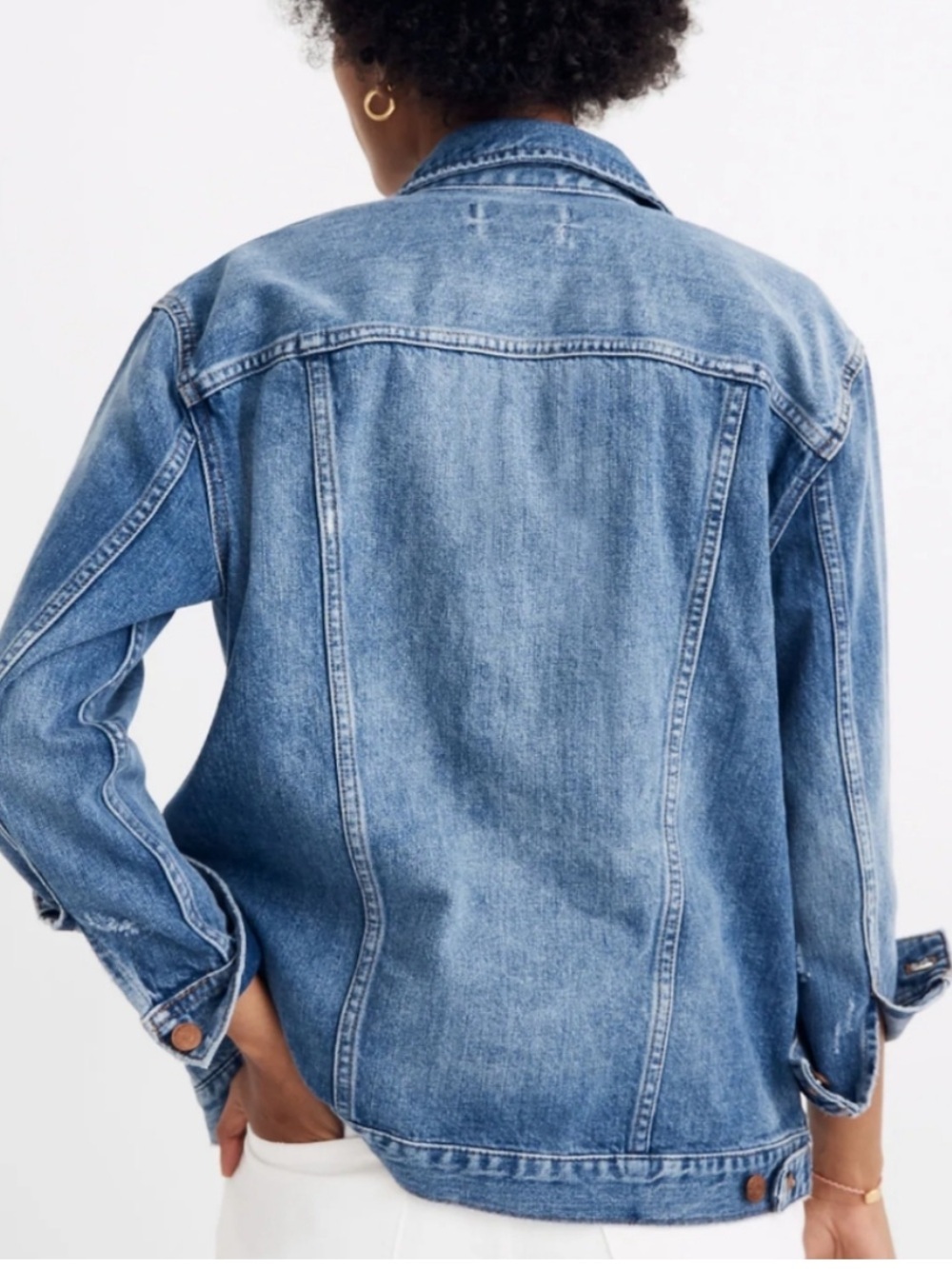 Madewell Faded Blue Denim 70’s Jean Trucker Chore Jacket SZ MED Barn Festival - Picture 5 of 14